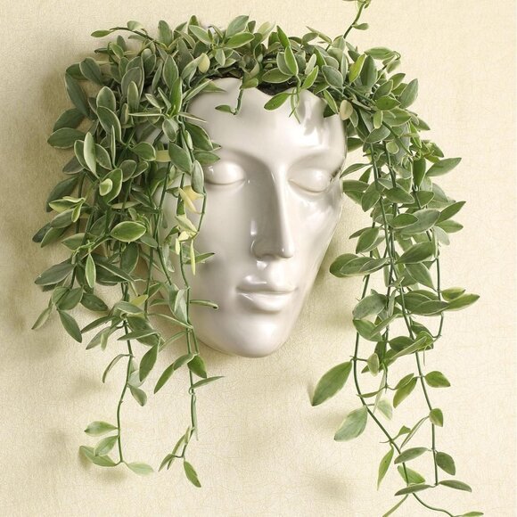 New Ceramic Female Face Vase or Planter Pot for Home, Office & Outdoor Decor